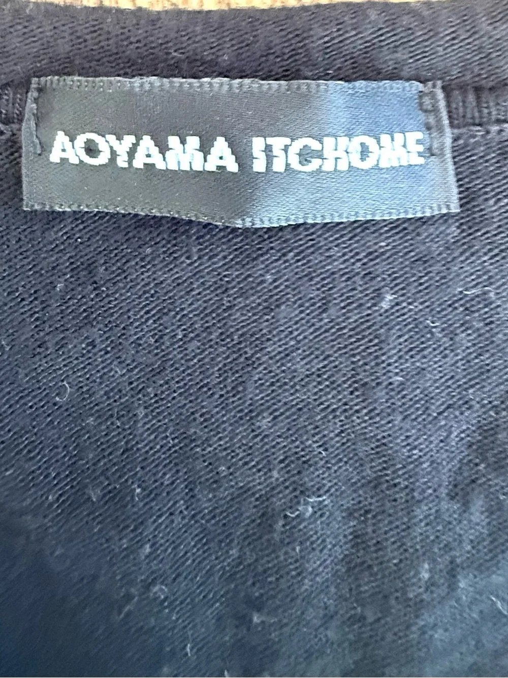 Aoyama Itchome Black V-Neck Sweater Long Sleeve Lace Hem Japanese Designer